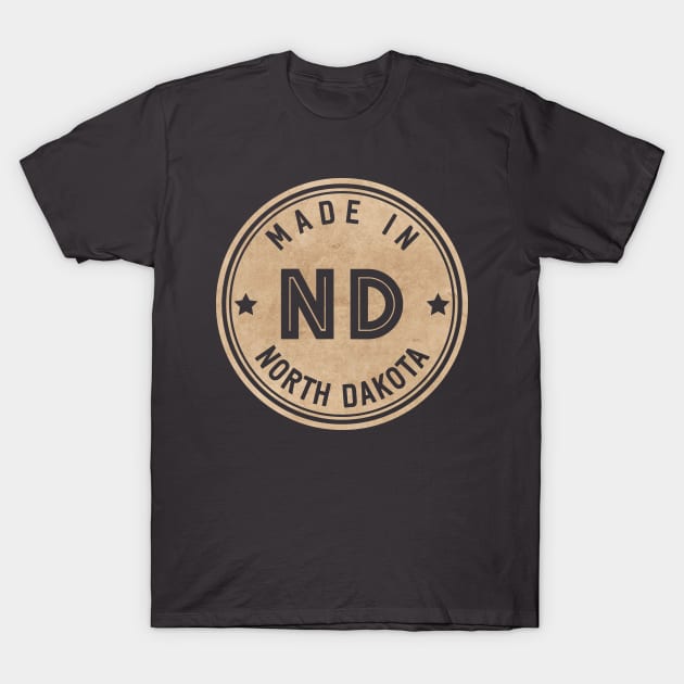 Made In North Dakota ND State USA T-Shirt by Pixel On Fire